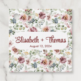 Etiquetas de favor personalizadas românticas flora