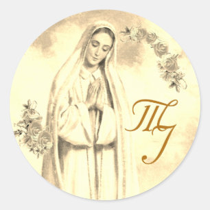 Etiquetas de Favor Virgin Mary Wedding