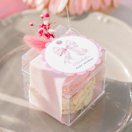 Etiquetas de favorecimento do Chá de fraldas rosa