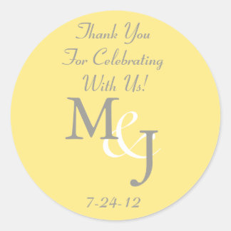 Etiquetas de Favoritos de Casamento Amarelo e Cinz