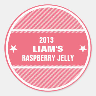 Etiquetas de frasco de conserva vermelho distribuí