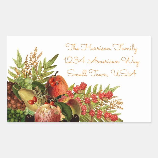 Etiquetas de Fruta de outono (Frente)