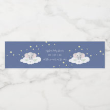 Etiquetas de Garrafa Chá de fraldas de Elefante Az