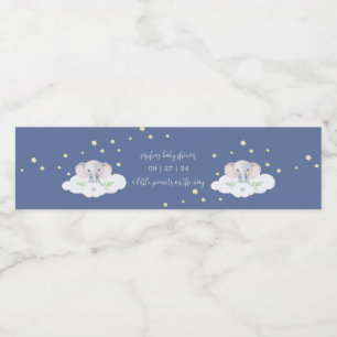 Etiquetas de Garrafa Chá de fraldas de Elefante Az