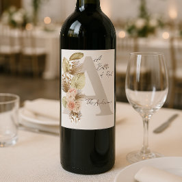 Etiquetas de Garrafa de Vinho Boho - Personalizada