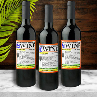 Etiquetas De Garrafa De Vinho Com Prescrição Engra