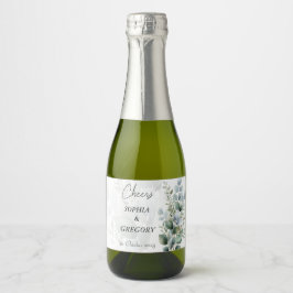Etiquetas de Garrafa de Vinho Mini com Eucalipto B