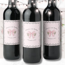 Etiquetas de Garrafa de Vinho Xadrez Rosa para 30º