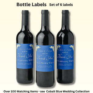 Etiquetas De Garrafas De Vinho, Azul De Cobalto E 