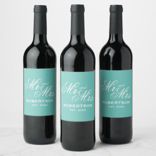 Etiquetas de garrafas de vinho refinadas de azul-l