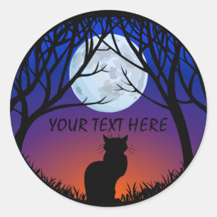 Etiquetas de Gato Pretas Personalizadas