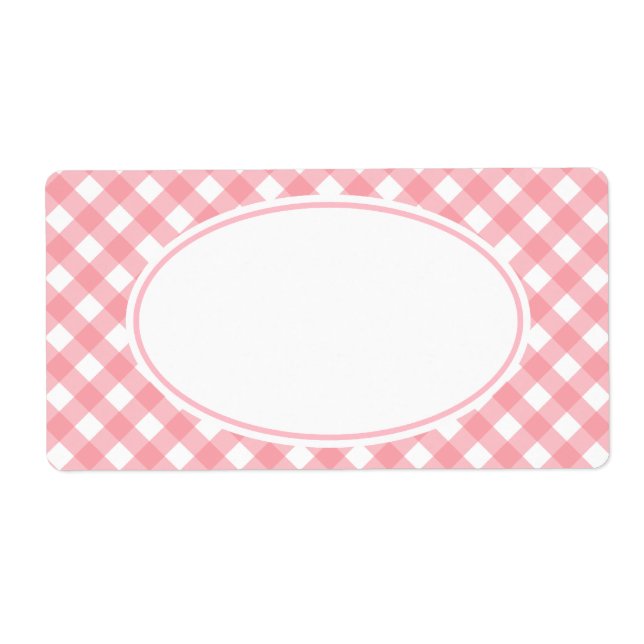 Etiquetas de Gingham Rosa (Frente)