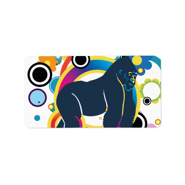 Etiquetas de gorila abstrato (Frente)