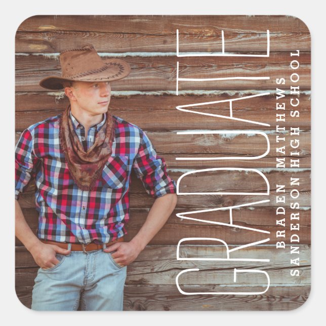 Etiquetas de Graduação de Fotos Modernas (Frente)