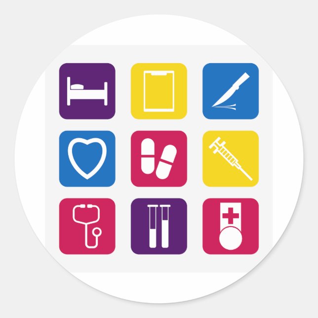 Etiquetas de Ícones Médicos (Frente)
