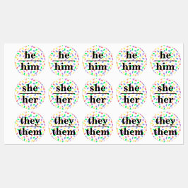 Etiquetas de ID de Pronome Pastel Sprinkles