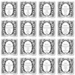 Etiquetas de Jar de Bruxaria de Plantas Magíticas