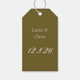 Etiquetas de lembrancinhas de casamento em oliva p