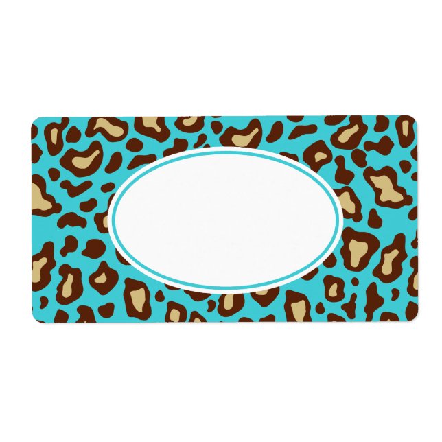 Etiquetas de Leopardo Turquesa (Frente)