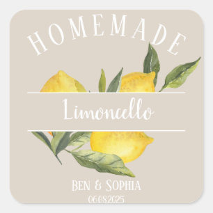Etiquetas de Limoncello Italiano Caseiro Rústico M