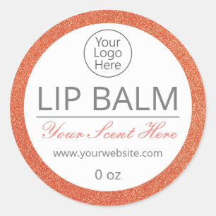 Etiquetas de Lip Balm Rosa Logotipo comercial de G