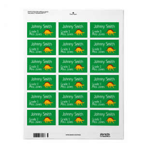 Etiquetas de livros de nomes de dinossauros para c