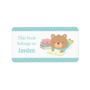 Etiquetas de Livros Infantis Urso Teddy Fofo