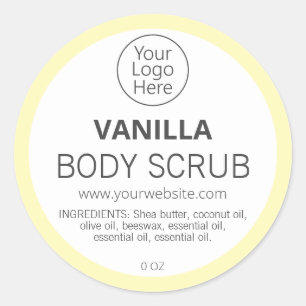Etiquetas de logotipo da baunilha com borda amarel