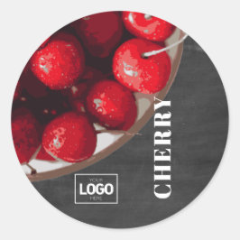 Etiquetas de logotipo de cereja com brandy