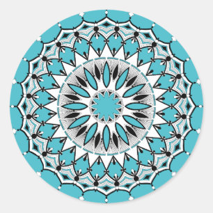 Etiquetas de Mandala Azul (Design 1)