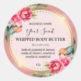 Etiquetas De Manteiga De Corpo Rosa E Dourado