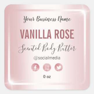 Etiquetas de Manteiga Luminosa Dourada e Rosa Luxu