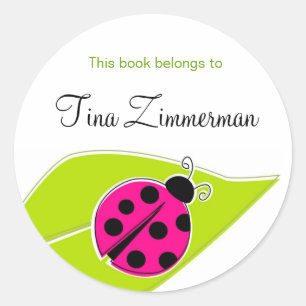 Etiquetas de Marcador Ladybug Rosa