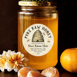Etiquetas de Mel Vintage | Apiary Honeycomb Comida<br><div class="desc">Elegante adesivos de pote de mel de vintage com fundo de ouro de mel rústico,  colmeia de abelhas,  abelhas melíferas e seus detalhes.</div>