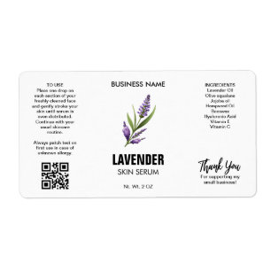 Etiquetas de Modelo do soro da pele da lavanda