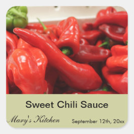 Etiquetas de molho doce feito em casa