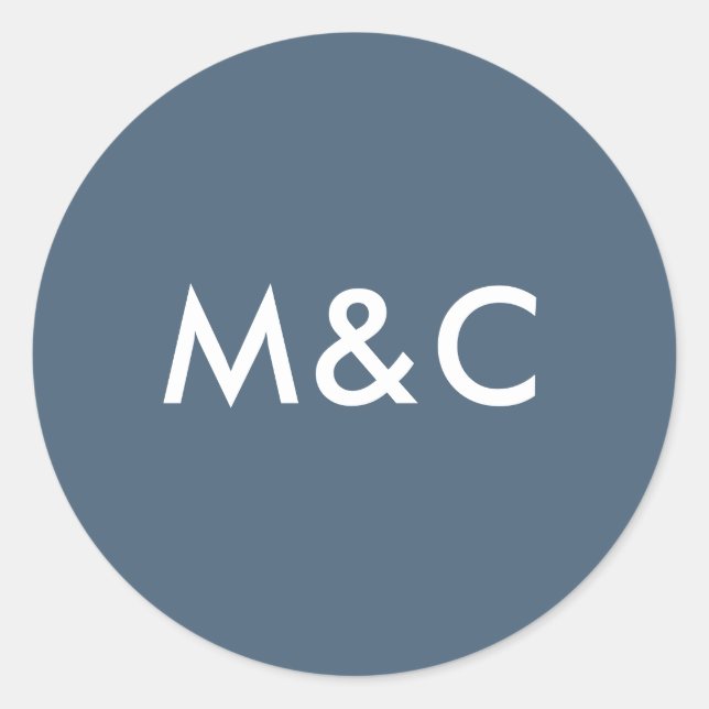 Etiquetas de monograma azul escuro (Frente)