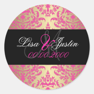 Etiquetas de monograma do PixDezines Céline Damask