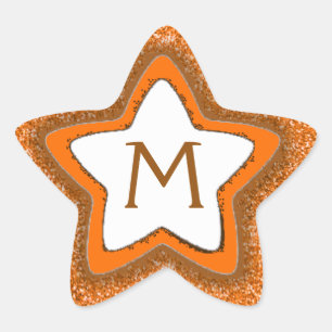 Etiquetas de monograma personalizáveis com estrela
