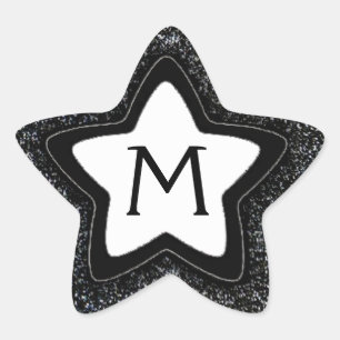Etiquetas de monograma personalizáveis com estrela