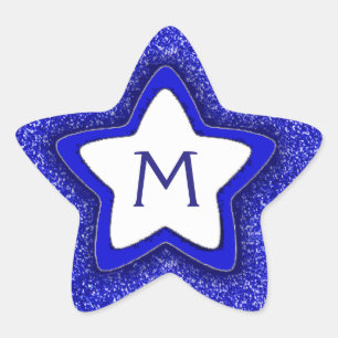 Etiquetas de monograma personalizáveis com estrela