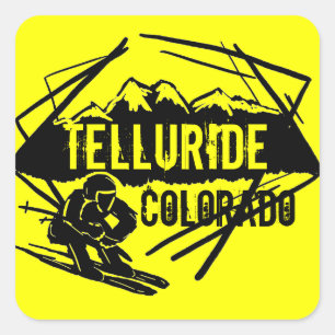 Etiquetas de montanha amarelas de Telluride Colora