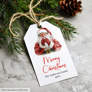 Etiquetas de Natal Aconchegantes do Papai Noel Ver