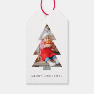 Etiquetas de Natal de Foto Minimalistas com Cortes