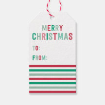 Etiquetas de Natal de Greve Vermelha e Verde