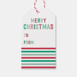 Etiquetas de Natal de Greve Vermelha e Verde