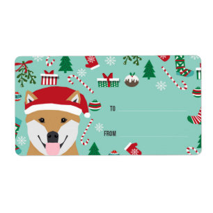 Etiquetas de Natal de Shiba Inu - doge Natal