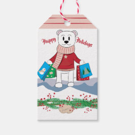 Etiquetas de Natal do Urso Polar da Mama