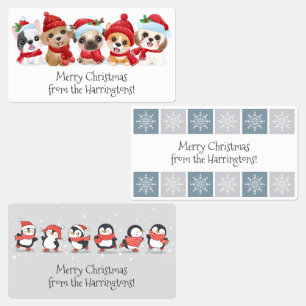 Etiquetas de Natal/Feriados de Texto Personalizado