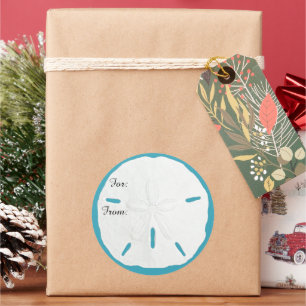 Etiquetas de Natal para Dólar de Areia Teal